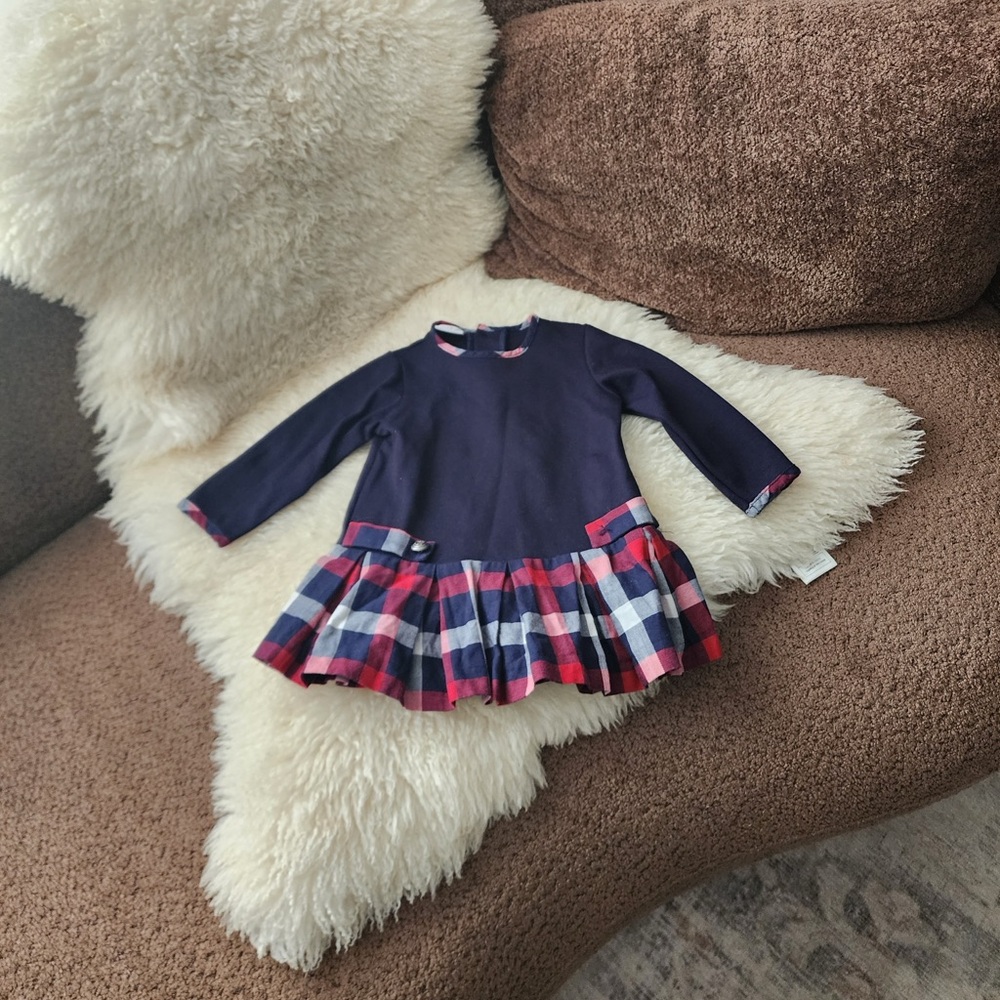 Paz Rodriguez Tartan Pleated Dress